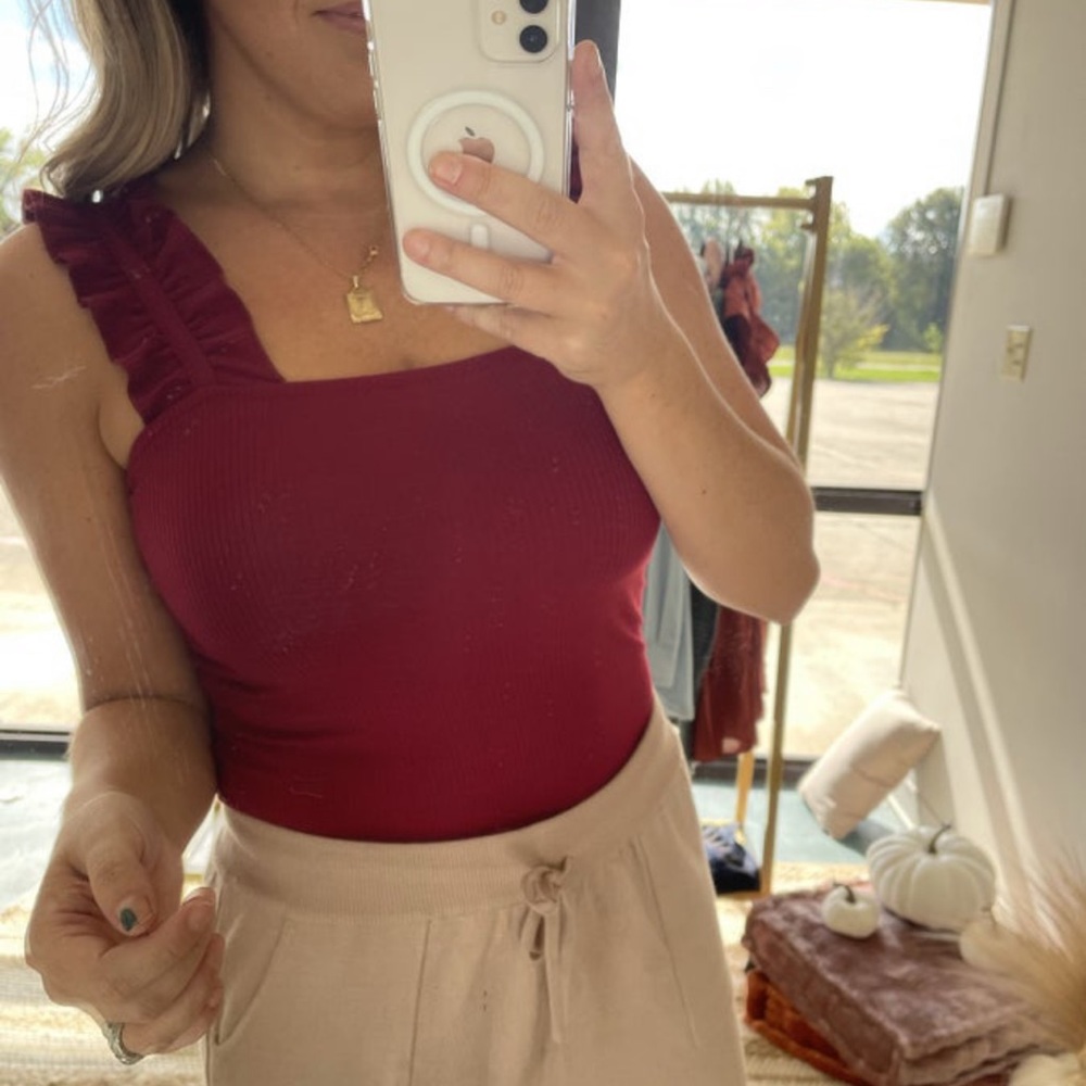 Burgundy bodysuit